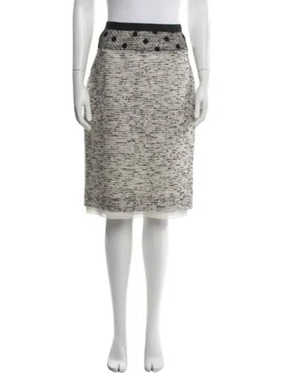 Pre-owned Peter Som Tweed Pattern Midi Length Skirt In Neutrals
