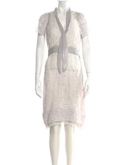 Pre-owned Peter Som V-neck Knee-length Dress In Multi