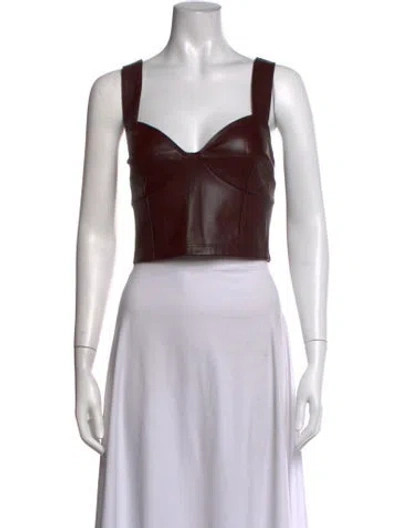 Pre-owned Peter Som V-neck Sleeveless Crop Top In White