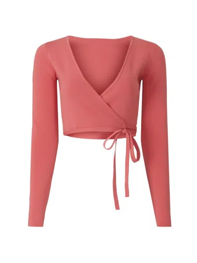 Peter Som Women's Cropped Wrap Sweater In Pink