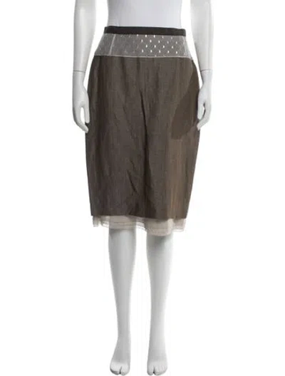 Pre-owned Peter Som Wool Midi Length Skirt In Brown