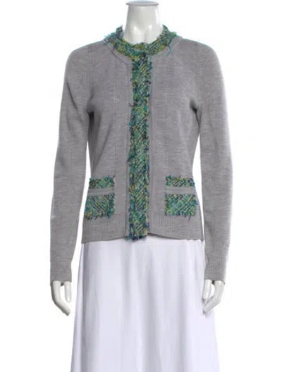 Pre-owned Peter Som Wool Open Front Sweater In Neutrals