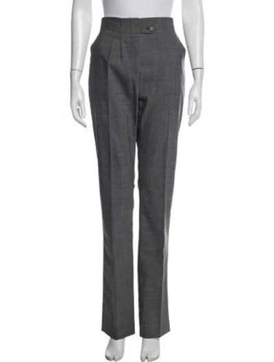 Pre-owned Peter Som Wool Straight Leg Pants In Black/grey
