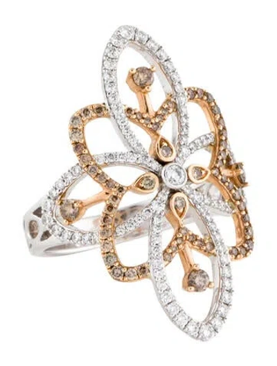 Pre-owned Peter Storm 18k Diamond Cocktail Ring In Multi