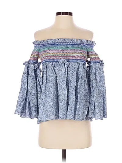 Pre-owned Petersyn 3/4 Sleeve Blouse In Blue