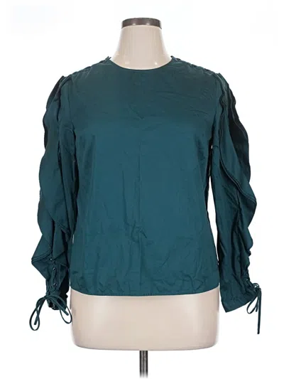 Pre-owned Petersyn Long Sleeve Blouse In Blue