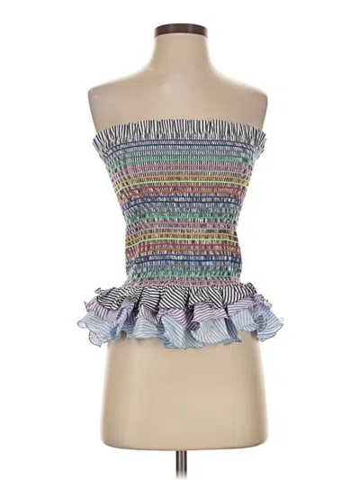 Pre-owned Petersyn Sleeveless Top Gray Strapless Neckline Tops