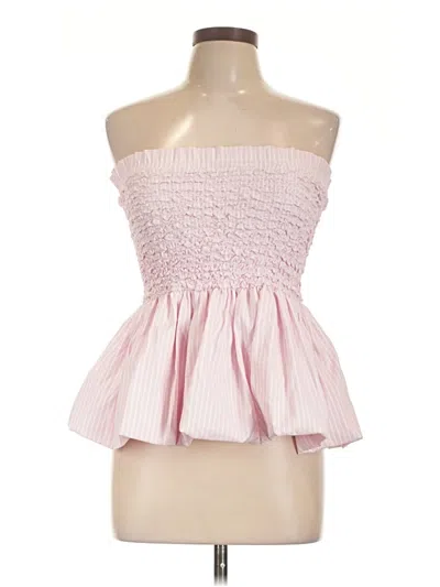 Pre-owned Petersyn Tube Top Pink Strapless Neckline Tops