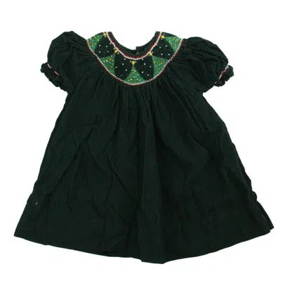 Petit Ami Kids' Girls Green Dress Size: *12 Months In Black