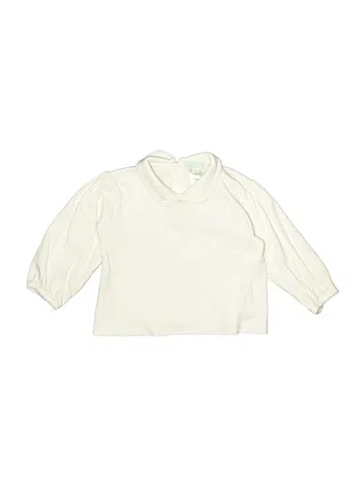 Pre-owned Petit Ami Kids' Long Sleeve Blouse In White