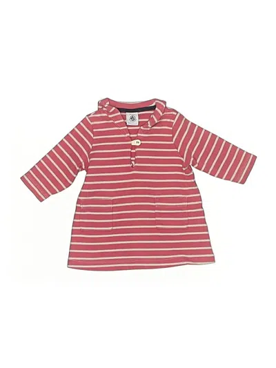 Pre-owned Petit Bateau Babies' 3/4 Sleeve Top Red Keyhole Neckline Tops