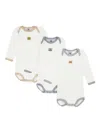 Petit Bateau Animal-embroidery Bodies (pack Of Three) In White