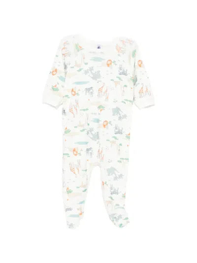 Petit Bateau Animal Print Babygrow In Multi