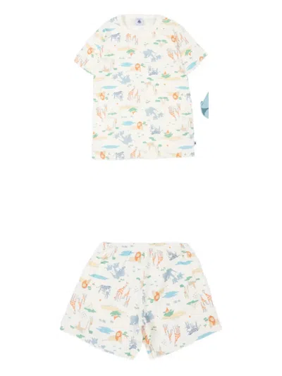 Petit Bateau Kids' Animal-print Pyjama Set (set Of Three) In Multi