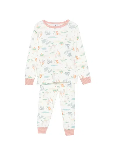 Petit Bateau Kids' Animal-print Pajamas In Multi