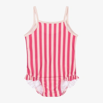 Petit Bateau Baby Girls Pink Striped Swimsuit