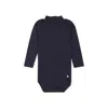 PETIT BATEAU BLUE BODYSUIT WITH TURTLE-NECK FOR BABY BOY