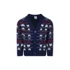Petit Bateau Jacquard Cardigan In Blue