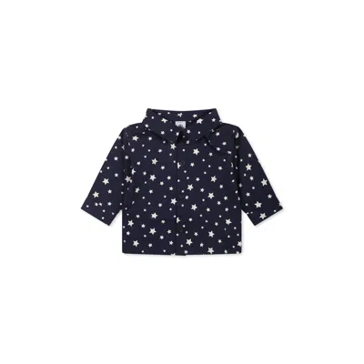 Petit Bateau Blue Shirt For Gìbaby Girl With Stars In Black