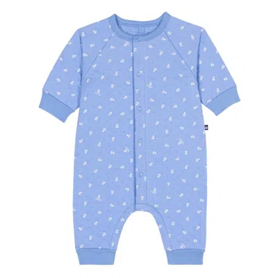 Petit Bateau Kids' Boy's Tiny Anchors Romper In Blue
