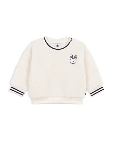 Petit Bateau Boys' Fleece Applique Sweatshirt - Baby In White