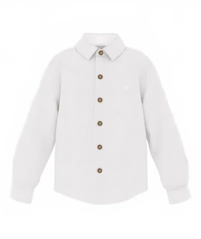 Petit Bateau Kids' Boys Long Sleeve Shirt In White