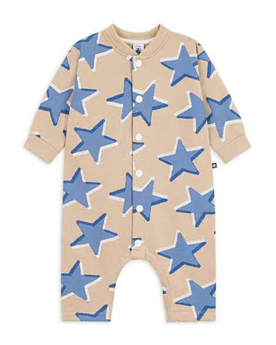 Petit Bateau Kids' Boys' Long Sleeve Star Print Romper - Baby In Neutral