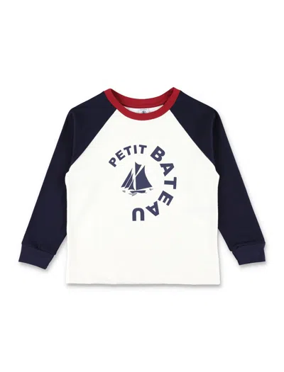 PETIT BATEAU PETIT BATEAU BOYS LONG-SLEEVED COTTON COLOURBLOCK T-SHIRT