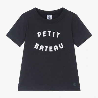 Petit Bateau Kids' Boys Navy Blue Organic Cotton T-shirt