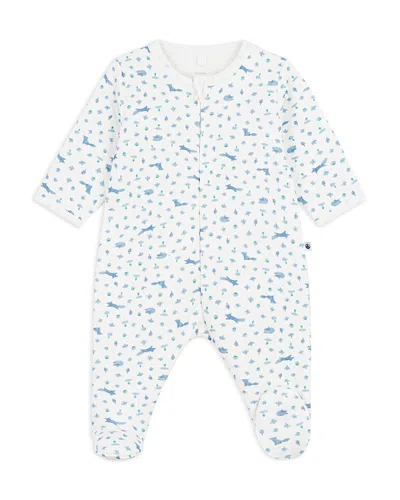 Petit Bateau Boys' Printed Footie One Piece - Baby In Blue