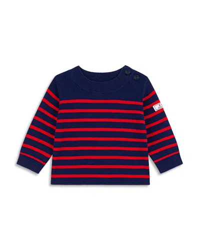 Petit Bateau Boys' Wool & Cotton Striped Sweater - Baby In Blue