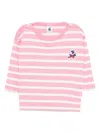 Petit Bateau Breton Cotton T-shirt In Pink