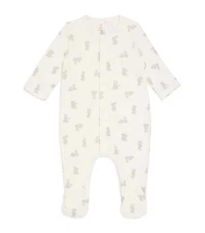 Petit Bateau Kids' Bunny Print All-in-one In Multi
