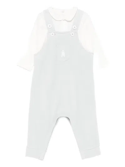 Petit Bateau Babies' Button-fastening Ribbed Bodysuit In White