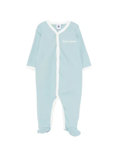 Petit Bateau Babies' Buttoned Pyjamas In Blue