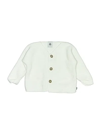Pre-owned Petit Bateau Babies' Cardigan Sweater In Ivory
