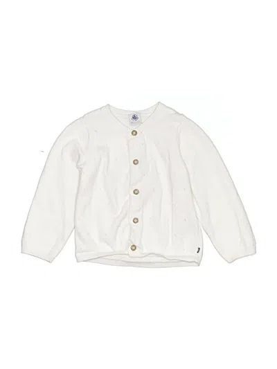 Pre-owned Petit Bateau Kids' Cardigan Sweater In White