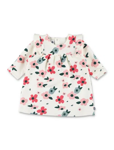 Petit Bateau Girls Floral Print Long-sleeve Dress In Multi