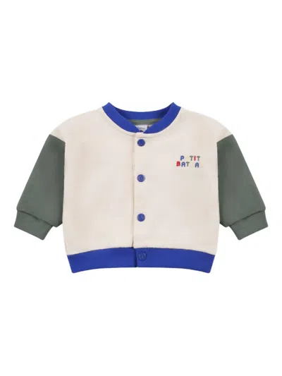 Petit Bateau Babies' Colour-block Bomber Jacket In Neutrals
