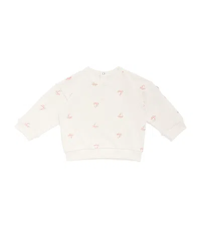 Petit Bateau Kids' Cotton Boat Print Sweatshirt In White