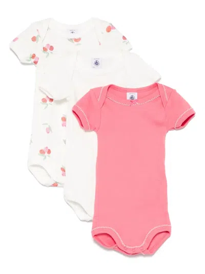 Petit Bateau Babies' Cotton Bodies (pack Of Three) In White