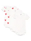Petit Bateau Cotton Bodies (pack Of Three) In White