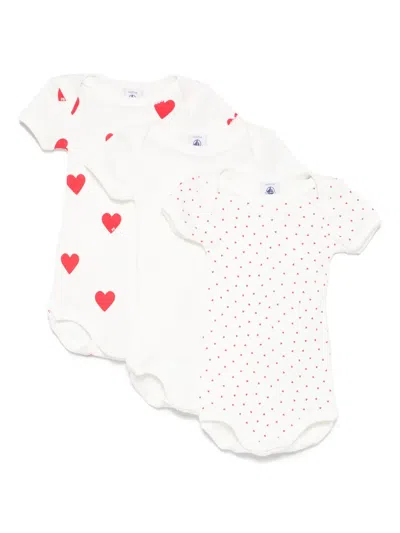 Petit Bateau Babies' Cotton Bodies (pack Of Three) In White