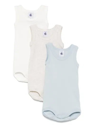 Petit Bateau Babies' Cotton Bodies (pack Of Three) In White