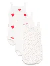 Petit Bateau Cotton Bodies (pack Of Three) In White
