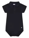 Petit Bateau Baby Boys Navy Blue Cotton Polo Bodysuit In 蓝色