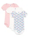 Petit Bateau Cotton Bodysuits (set Of Three) In White