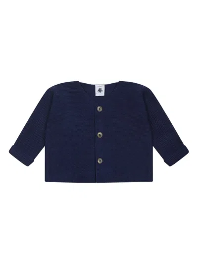 Petit Bateau Babies' Cotton Cardigan In Blue