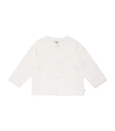 Petit Bateau Kids' Cotton Cardigan In White