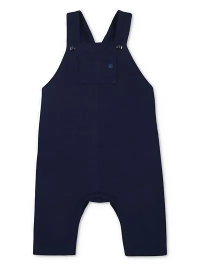 Petit Bateau Babies' Cotton Dungarees In Blue